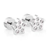 Pendientes Brincos de acero inoxidable de 6mm y 18K, minipendientes con forma de estrella y corazón, moda coreana 2022, pendientes de cristal para mujer y niña 