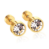 Boucles d'oreilles rondes en forme de cœur et d'étoile en zircone AAA pour femmes, 6mm, Piercing géométrique brillant, mode coréenne 