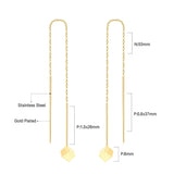 Simple Tassel Linear Chain Long Drop Earrings For Women Girl Geometric Star Hanging Ear Line Japan Korean Jewelry 2022