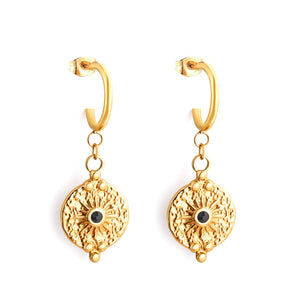 Aretes Mujer – boucles d'oreilles rondes de Style Vintage, bijoux à la mode, accessoires pour femmes, ne se décolorent pas, vente en gros, mariage 