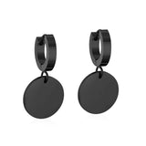 ASON Stylish Round Pendant Stainless Steel Earrings for Women Girls Hanging Dangle Earring Simple Jewelry Party Gift