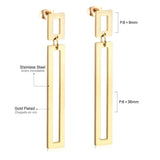 ASON Long Line Link Chain Imitation Pearl Dangle Earrings for Women Gold Color Cross Earrings Female Bijoux Pendientes