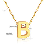 ASON Delicate Classic Style Initial 26 Letters Alphabet Chain Pendant Necklace Stainless Steel Gold Color Jewelry Chokers