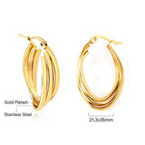 Minimalist Stainless Steel Hoop Earrrings for Women Gold Color Metal Circle Earrings Vintage Girls Party Jewelry Gifts