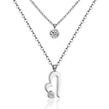 ASON – collier rond en forme de cœur en zircone cubique, chaîne à maillons multicouches, pendentif en acier inoxydable, couleur or, bijoux ras de cou 