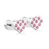 Pendientes Brincos de acero inoxidable de 6mm y 18K, minipendientes con forma de estrella y corazón, moda coreana 2022, pendientes de cristal para mujer y niña 