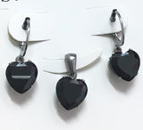 Juegos de joyas para mujer de lujo con forma de corazón, pendientes de circonia AAA colgantes con collar con colgante estético de Hada del corazón 