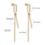 ASON Long Line Link Chain Imitation Pearl Dangle Earrings for Women Gold Color Cross Earrings Female Bijoux Pendientes