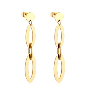 ASON – boucles d'oreilles pendantes en acier inoxydable, pour femmes et filles, bijoux géométriques, cadeau de fête 