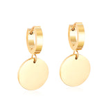 ASON élégant pendentif rond en acier inoxydable boucles d'oreilles pour femmes filles suspendus boucle d'oreille Simple bijoux cadeau de fête 