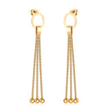 ASON-pendientes de gota modernos con bola de acero, aretes colgantes con borla, joyería de acero inoxidable para mujer y niña, regalo de fiesta 