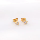 Women Earring New Trendy Stainless Steel Gold Color Flower Star butterfly Heart Monn Stud Earring Fashion Jewelry