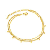 ASON Trendy Anchor Accessories Multi-layer Link Chains Anklets Gold Color Stainless Steel For Women Girl Foot Jewelry Party