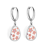 Petites boucles d'oreilles créoles pour filles/femmes, mignon, Piercing, cœur multicolore, acrylique, yeux bleus, pendentifs, cadeaux porte-bonheur