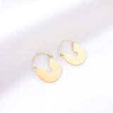 Gold Color Round Hoop Earrings Bijoux Female NO Fade Stainless Steel Star Earring Fashion Jewelry New Punk Jewelry