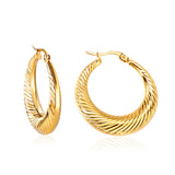 Minimalist Stainless Steel Hoop Earrrings for Women Gold Color Metal Circle Earrings Vintage Girls Party Jewelry Gifts