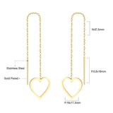 Simple Tassel Linear Chain Long Drop Earrings For Women Girl Geometric Star Hanging Ear Line Japan Korean Jewelry 2022