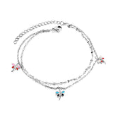 ASON – libellule tendance, accessoires de couleurs mélangées, chaînes multicouches, bracelet de cheville couleur or, en acier inoxydable, bijoux de pied pour femmes