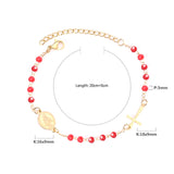 ASON – Bracelets à chaînes d'extension réglables pour femmes, Style classique, perles en cristal noir/rouge/rose/bleu, cadeau de bordure pour femmes 