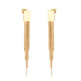 ASON-pendientes colgantes estilo coreano para mujer, aretes colgantes con borla, joyería de acero inoxidable, regalo de Color dorado 