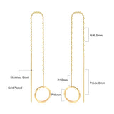 Simple Tassel Linear Chain Long Drop Earrings For Women Girl Geometric Star Hanging Ear Line Japan Korean Jewelry 2022