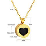 ASON Heart Cubic Zirconia Round Pendants Stainless Steel Chains Necklace Gold Color Accessories Wholesale Daily Wear Choker