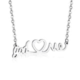 ASON Gold Color Stainless Steel Pendant Necklace for Lover Fashion Love Heartbeat Necklaces Valentine's Day Gift Jewelry