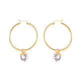 ASON – boucles d'oreilles rondes avec zircone cubique, Style classique, cercle en acier inoxydable 2022, bijoux de fête à la mode 