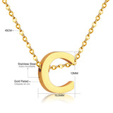 ASON – collier avec pendentif en forme de chaîne de l'alphabet, délicat, Style classique, initiales de 26 lettres, en acier inoxydable, couleur or, bijoux ras du cou 