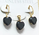 Juegos de joyas para mujer de lujo con forma de corazón, pendientes de circonia AAA colgantes con collar con colgante estético de Hada del corazón 