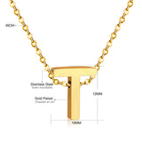 ASON Delicate Classic Style Initial 26 Letters Alphabet Chain Pendant Necklace Stainless Steel Gold Color Jewelry Chokers