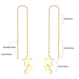 Simple Tassel Linear Chain Long Drop Earrings For Women Girl Geometric Star Hanging Ear Line Japan Korean Jewelry 2022