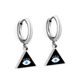 ASON Triangle couleur mixte diable oeil Piercing boucles d'oreilles couleur or en acier inoxydable pour femmes hommes à la mode bijoux quotidiens