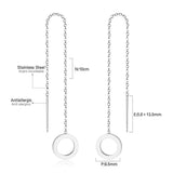 ASON Korean Statement Long Tassel Drop Dangle Earrings 2022 for Women Stainless Steel Earring Set Female Fashion Jewelry