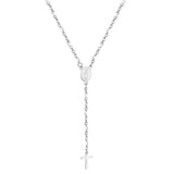 ASON – chapelets catholiques scapulaires longs, perles, pendentif croix chrétienne, colliers en acier inoxydable pour femmes et hommes, bijoux ras de cou