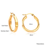 Minimalist Stainless Steel Hoop Earrrings for Women Gold Color Metal Circle Earrings Vintage Girls Party Jewelry Gifts