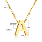 ASON – collier avec pendentif en forme de chaîne de l'alphabet, délicat, Style classique, initiales de 26 lettres, en acier inoxydable, couleur or, bijoux ras du cou 