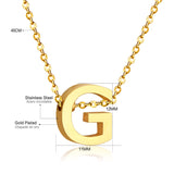 ASON Delicate Classic Style Initial 26 Letters Alphabet Chain Pendant Necklace Stainless Steel Gold Color Jewelry Chokers