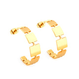 Half Hoop Mental Earrings Trendy Elegant Lady Jewelry On The Ear Geometric Aretes De Mujer 2022 18K Gold Earrings