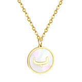 ASON – collier avec pendentif en forme de coquille blanche, couleur or, lettre initiale, à la mode, chaîne à maillons Alphabet en acier inoxydable, pour cadeau