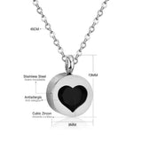 ASON Heart Cubic Zirconia Round Pendants Stainless Steel Chains Necklace Gold Color Accessories Wholesale Daily Wear Choker