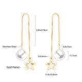 Simple Tassel Linear Chain Long Drop Earrings For Women Girl Geometric Star Hanging Ear Line Japan Korean Jewelry 2022