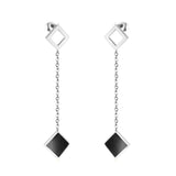 ASON Style coréen déclaration boucles d'oreilles goutte carré coquille balancent boucle d'oreille en acier inoxydable bijoux pour Femme cadeau de fête 