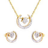 ASON Bohemian Jewelry Sets Accessory Stainless Steel Gold Color Moon Star Pendant Necklace Piercing Stud Earrings For Women