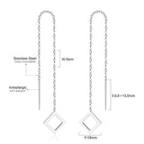 ASON Korean Statement Long Tassel Drop Dangle Earrings 2022 for Women Stainless Steel Earring Set Female Fashion Jewelry