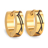 ASON Korea Simple Style Statement Piercing Hoop Earrings Jewelry for Women Men Gold Color Stainless Steel Fashion Jewelry