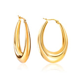 Boucles d'oreilles minimalistes en acier inoxydable pour femmes, couleur or, cercle en métal, Vintage, bijoux de fête pour filles, cadeaux 