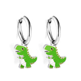 Boucles d'oreilles pendantes en forme d'animaux mignons, pour femmes et filles, Panda, grenouille, dinosaure, breloques, cerceaux Grunge, bijoux d'oreilles, nouveau