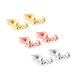 ASON 3pairs Letter LOVE Mixed Color Piercing Stud Earring Sets Stainless Steel Wholesale Fashion Jewelry For Women Party