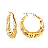 Minimalist Stainless Steel Hoop Earrrings for Women Gold Color Metal Circle Earrings Vintage Girls Party Jewelry Gifts